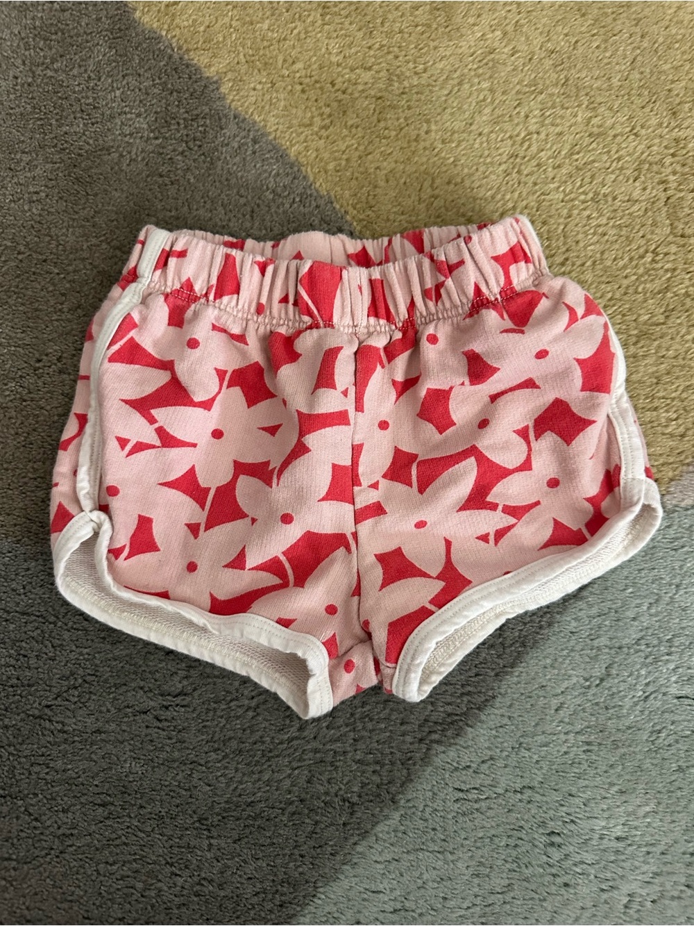 Winter Water Factory Girls' Pink Floral Print Cotton Shorts